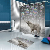 Printing,Bubbles,Elephant,Waterproof,Bathroom,Shower,Curtain,Toilet,Cover,Floor