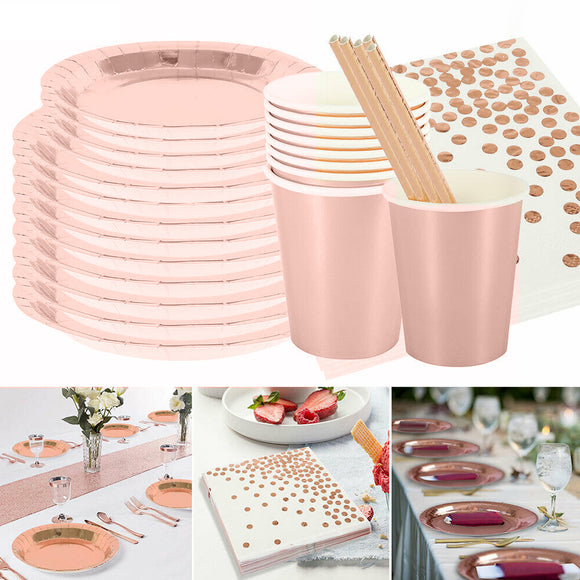 125pcs,Party,Disposable,Tableware,Festival,Paper,Camping,Spoon,Plates,Straws,Table