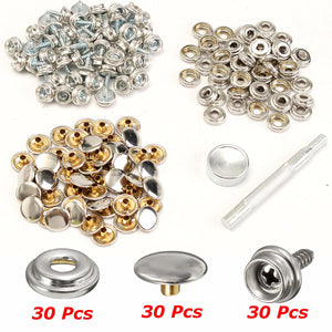 30Set,Fastener,Screws,Attaching,Marine,Canvas,Cover