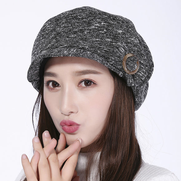 Womens,Leisure,Earmuffs,Double,Layers,Outdoor,Knitted,Beret