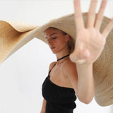 Super,Large,Visor,Travel,Holiday,Seaside,Sunscreen,Folding,Beach,Straw