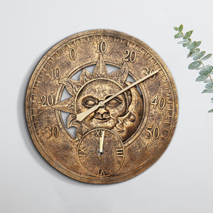 Waterproof,Outdoor,Indoor,Garden,Station,Clock,Thermometer