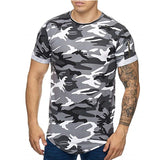 Men's,Camouflage,Breathable,Round,Short,Sleeve,Hiking,Fishing,Training