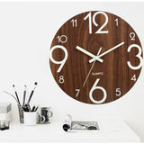 Luminous,Clock,Quartz,Wooden,Silent,Ticking,Decor"