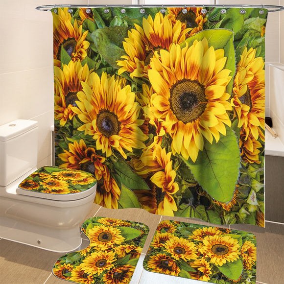 Waterproof,Mildew,proof,Sunflower,printed,Shower,Curtain,Bathroom,Toilet