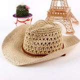 Fedora,Straw,Hollow,Cowboy,Summer,Breathable