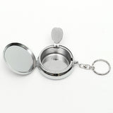 Portable,Stainless,Steel,Round,Ashtray,Jewelry,Storage,Keychain