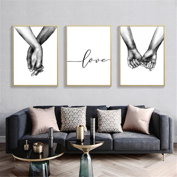 Holding,Black,White,Picture,Cambric,Prints,Painting,Sticker,Decor