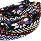 Women,Bohemian,Ethnic,Print,Beanie,Scarf,Double,Layers,Skullcap