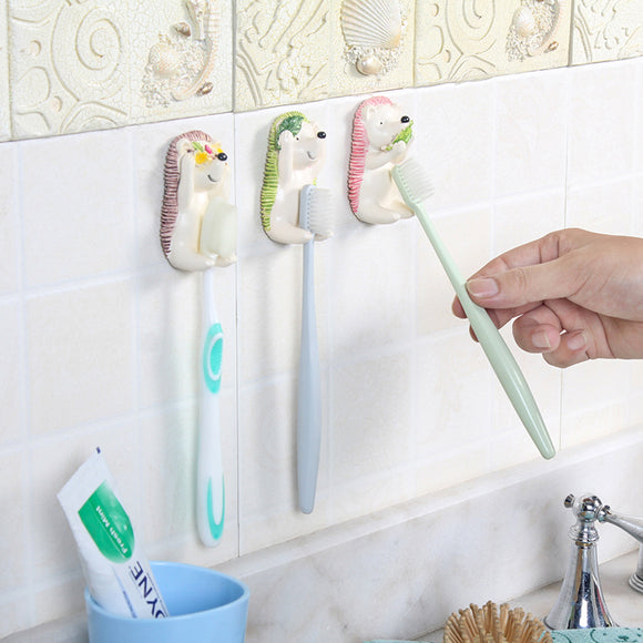 Honana,Resin,Hedgehog,Toothbrush,Suction,Holder,Mount,Socket,Organizer,Sundry