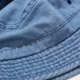Denim,Washed,Broken,Narrow,Brief,Casual,Outdoor,Sunscreen,Bucket