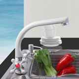 F5408,Kitchen,Mounted,Silver,Double,Handles,Faucet,Single,Mixer