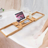 Bathtub,Caddy,Bamboo,Holder,Bathroom,Glass,Reading,Stand