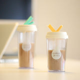 Double,Large,Capacity,Thermos,Straw,Plastic,Office