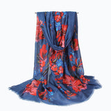 90*180CM,Women,Linen,Summer,Chinese,Floral,Painting,Scarf,Outdoor,Breathable,Flower,Shawl