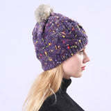 Women,Handmade,Jacquard,Mixed,Color,Rabbit,Knitted,Casual,Beanie