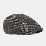 British,Style,Plaid,Pattern,Casual,Fashion,Octagonal,Beret