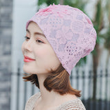 Women,Casual,Cotton,Double,Layers,Chemical,Turban,Outdoor,Hollow,Beanie