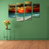 Miico,Painted,Combination,Decorative,Paintings,Beach,Sunset,Decoration