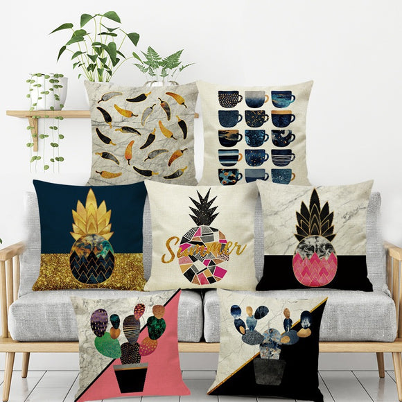 Nordic,Pineapple,Cactus,Geometric,Style,Linen,Cushion,Cover,Decor,Pillow