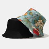 Women,Summer,Protection,Marine,Plant,Pattern,Casual,Simple,Bucket