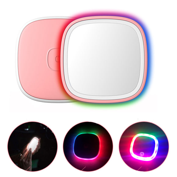 Travel,Light,Makeup,Mirrors,Modes,Colorful,Charging,Handheld,Mirror,Portable,Power