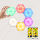 Loskii,Modular,Touch,Dimmable,Lights,Timing,Remote,Control,Hexagonal,Night,Light