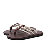 Genuine,Leather,Sandals,First,Layer,Leather,Sandals,Flops,Fashion,Weaving