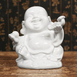 Peace,Laughing,Hotai,Statue,Happy,Sitting,Hotai,White,Gloss,Decorations