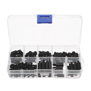 180pcs,Nylon,Black,Spacers,Screw,Assortment