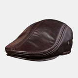 First,Layer,Cowhide,Men's,Leather,Beret,Fashion,Forward,Beret