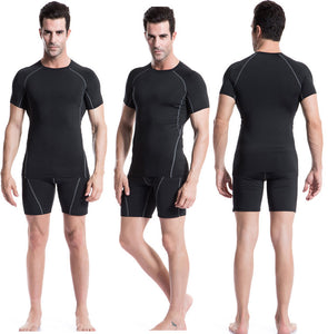 YUERLIAN,Men's,Compression,Simple,Tight,Fitness,Training,Elastic,Quick,Short,Sleeve