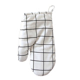 Kitchen,Resistant,Cloth,Plaid,Pattern,Printed,Baking,Insulation,Glove