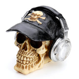 Resin,Craft,Statues,Decoration,Skull,Headphone,Creative,Skull,Figurines,Sculpture