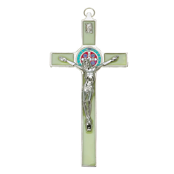 Antique,Green,Catholic,Religious,Cross,Jesus,Crucifix,Decorations,Noctilucent