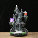 Backflow,Ceramic,Mountain,Waterfall,Smoke,Incense,Burner,Cones,Holder,Censer