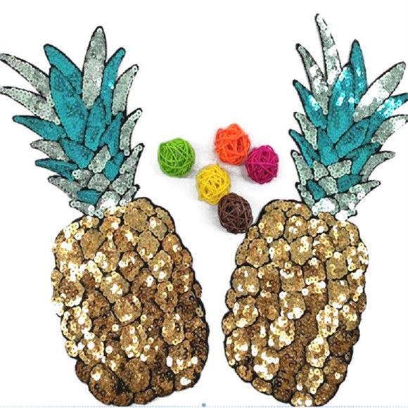 Sequined,Pineapple,Embroidery,Patch,Badge,Craft,Clothes,Applique,Decorations