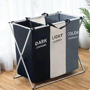 Foldable,Dirty,Laundry,Basket,Organizer,Printed,Collapsible,Three,Laundry,Hamper,Sorter,Laundry,Storage,Baskets,Large