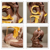 Dragon,Waterfall,Backflow,Incense,Burner,Ceramic,Smoke,Censer,Holder,Decorations