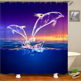 Glowing,Dolphin,Waterproof,Shower,Curtain,Floor,Toilet,Cover,Bathroom,Waterproof,Curtain,Hooks
