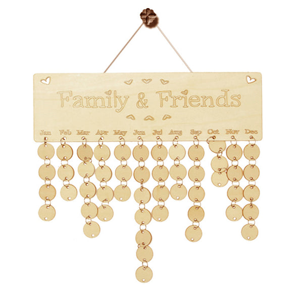 Wooden,Anniversary,Calendar,Board,Family,Friends,Birthday,Calendar,Special,Dates,Hanging