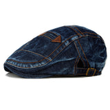 Fashion,Washed,Denim,Beret,Vintage,Cowboy