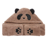 Unisex,Plush,Panda,Gloves,Pockets,Scarf,Thick,Multipurpose,Fashion