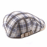 Unisex,Casual,Outdoor,Adjustable,Plaid,Pattern,Cotton,Beret,Peaked