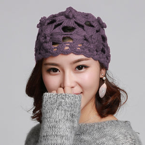 Womens,Slouchy,Beanie,Winter,Hollow,Earmuffs,Skull