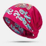 Women,Ethnic,Embroidery,Beanie,Vintage,Elastic,Breathable,Turban