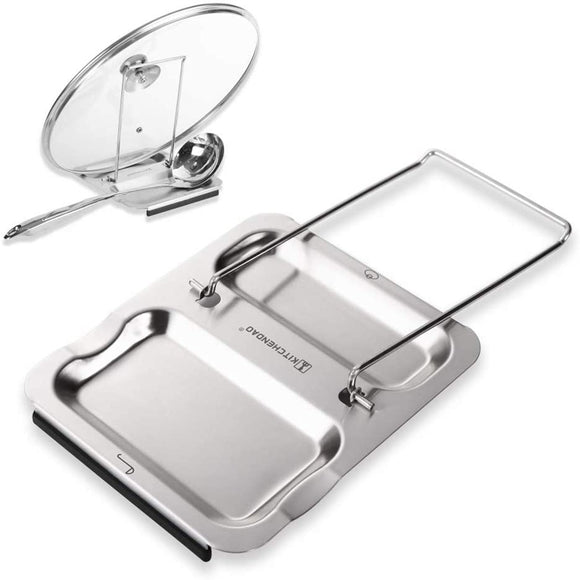 KITCHENDAO,Stainless,Steel,Shelf,Kitchen,Organizer,Cover,Stand,Foldable,Spoon,Holder