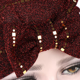 Women,Muslin,Studded,Breathable,Ethnic,Cotton,Beanie,Vintage,Elastic,Turban