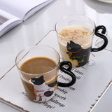 Glass,Cartoon,Children's,Creative,Handle,Coffee,Transparent,Juice,Drink