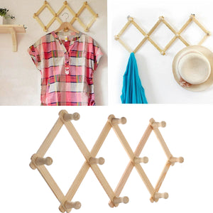 Wooden,Hanger,Clothes,Mounted,Hanging,Towel,Retractable